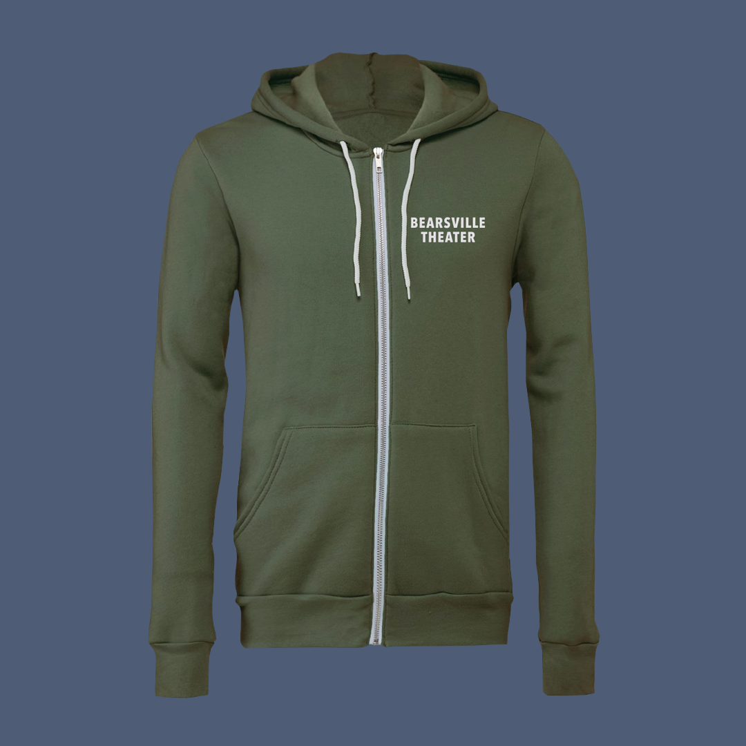 Olive Green Zip-Up Hoodie